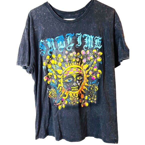 Sublime Graphic Tshirt Black Tie-Dye GenderFree Phluid Project Large 100% Cotton - Picture 1 of 5